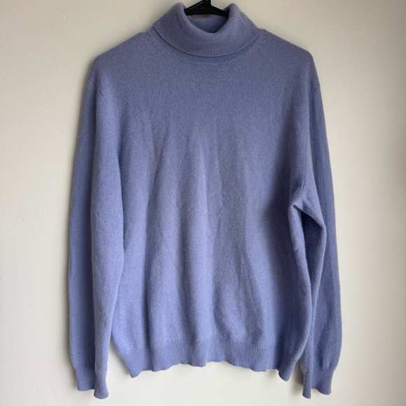 McDuff Finest Cashmere Yarns 100% Cashmere Turtleneck Sweater Size L - Picture 1 of 9